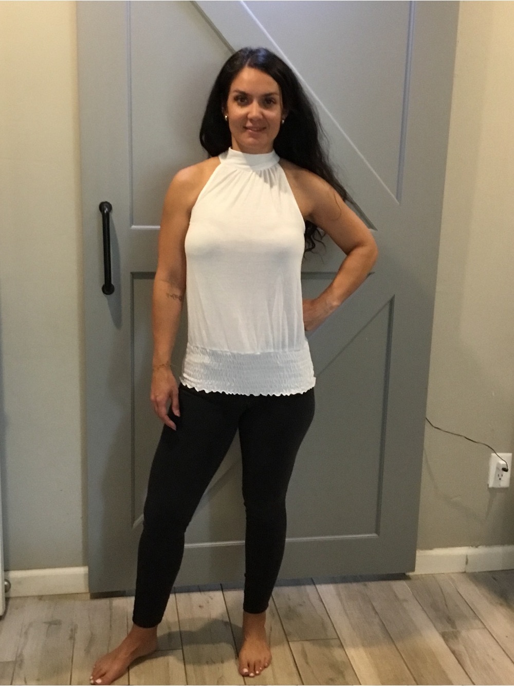 Derek Heart White Sleeveless High Neck Top - Picture 4 of 7